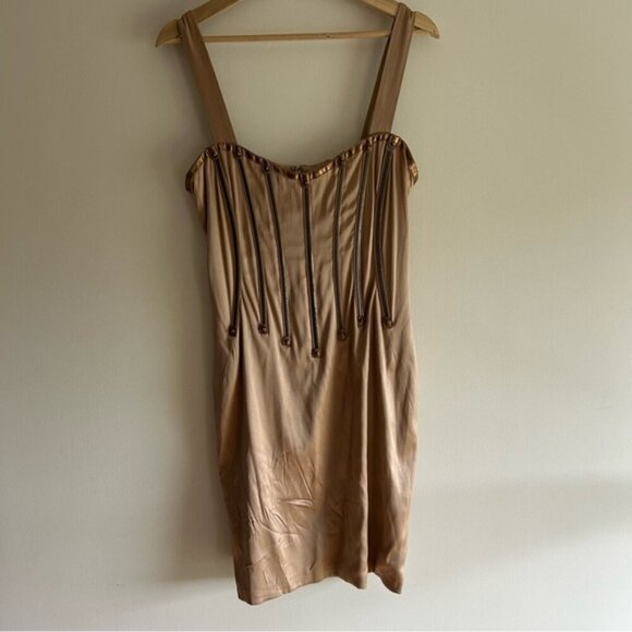 Vintage Dolce & Gabbana F/W 2007 Silver Zipper Dress sz 46 - Picture 8 of 16